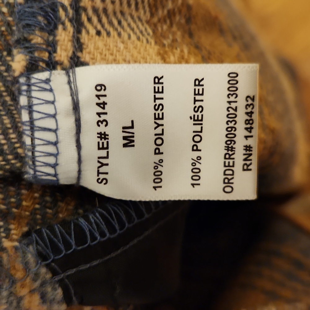Shacket Plaid Soft Flannel Shirt Jacket - M/L - Picture 9 of 9